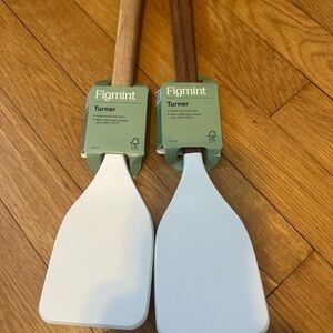 Figmint wooden handle spatula white nylon